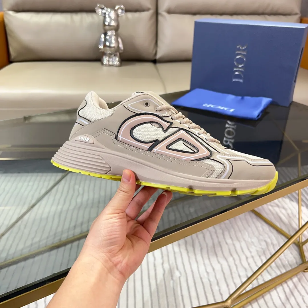 Men's Shoes💰P460💰【DIOR】Dior's new B30 low-top sneakers✅ are carefully made of gray mesh fabric and white technical fabric, decorated with reflective "CD30" graphic logo, and "DIO~B30" and "CD30" logos on the heel and tongue. An extra-light, sculpted rubber sole with signature accents adds style, while internal stretch details create ideal comfort. It can be matched with various casual styles to show a fashionable and modern sports style. Code number: 38-44 (45 can be customized)